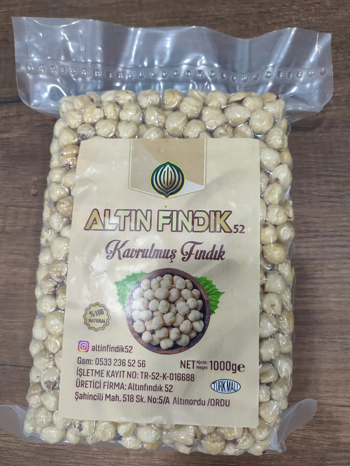 KAVRULMUŞ FINDIK 1 KG