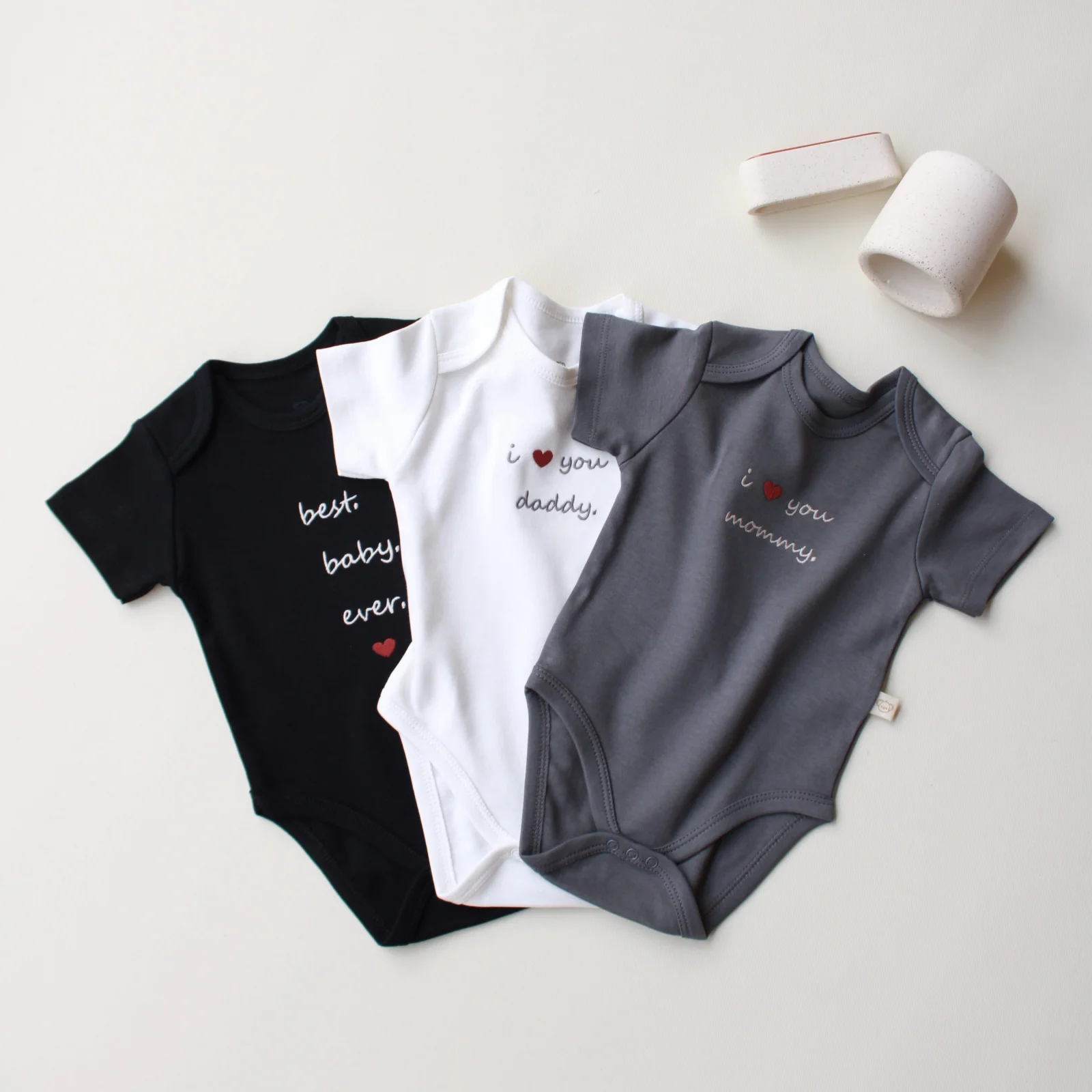 3lü Nakışlı Çıt Çıtlı Kısa Kollu Body Zıbın Set Model 7