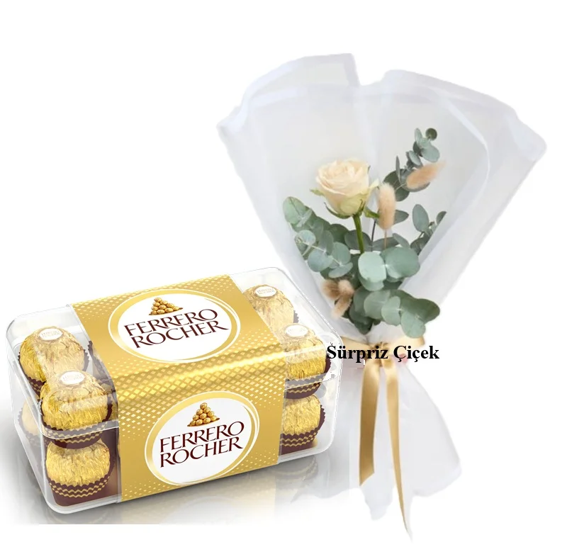 ferrerorocher ve Tekli beyaz gül