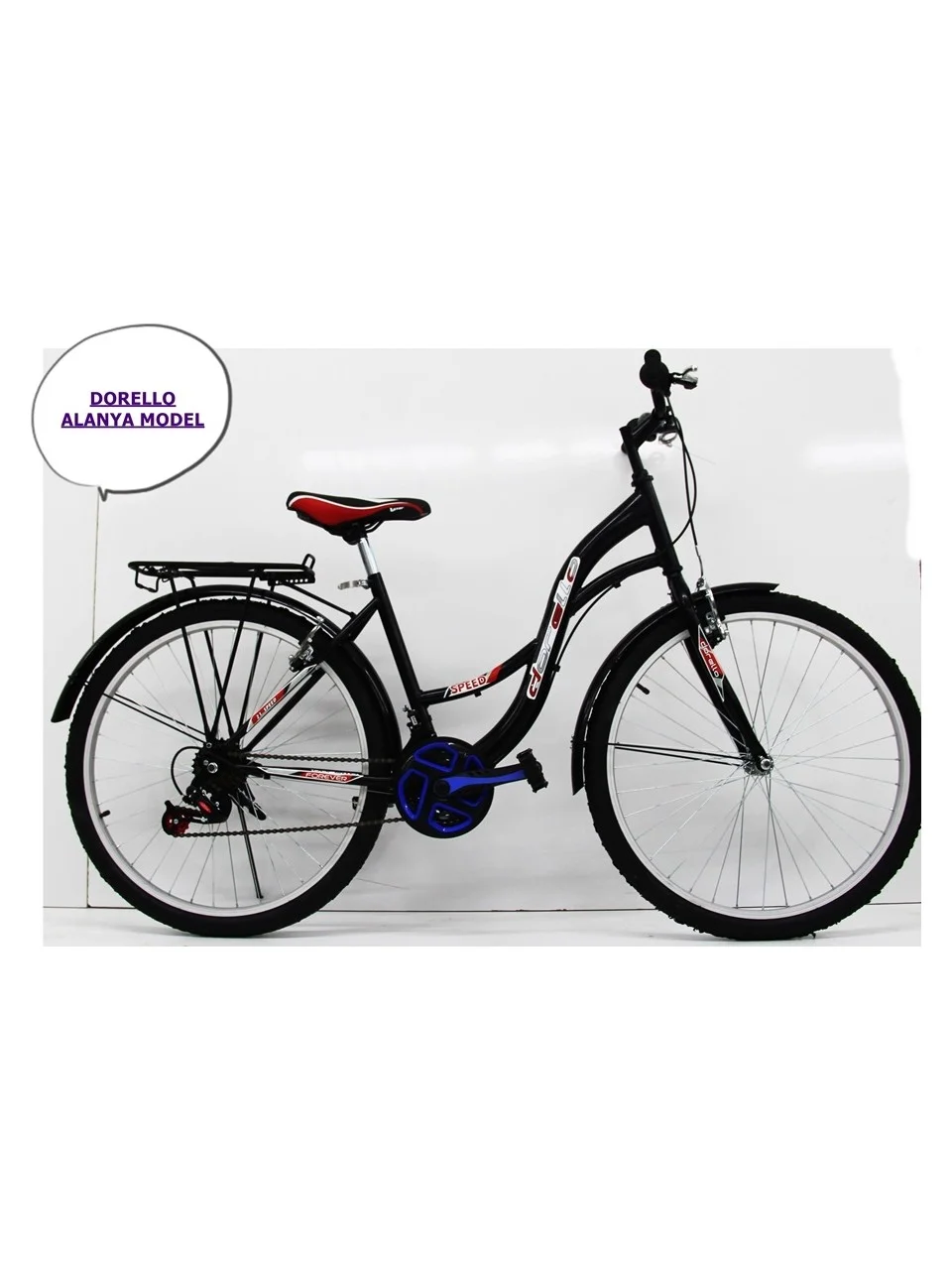 Alanya Model Dorello Bisiklet 2610 Model 26 Jant Bisiklet Şehir Alanya Model Siyah Bisiklet