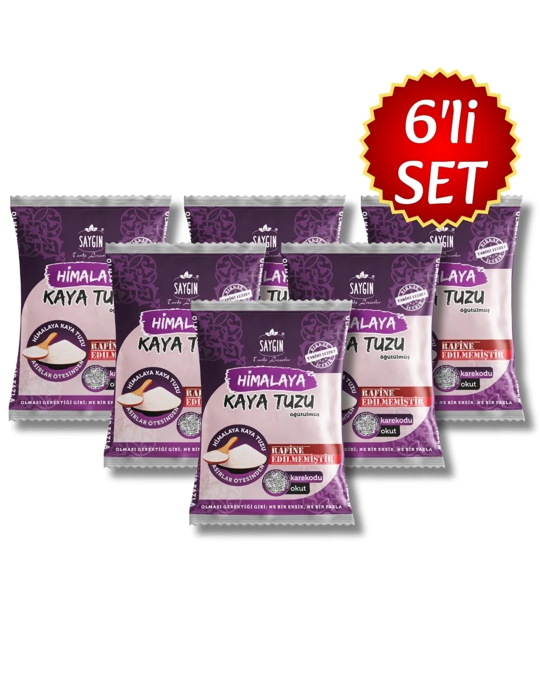 SAYGIN Himalaya Tuzu Sofralık 500 Gr - 6'li Ekonomik Paket