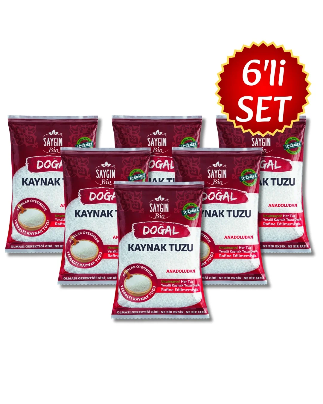 SAYGIN Doğal Kaynak Tuzu 500 Gr - 6'li Ekonomik Paket
