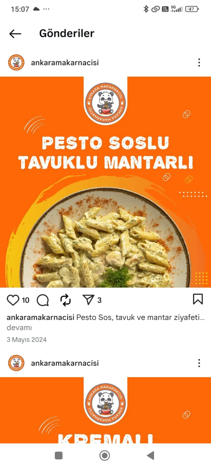 Pesto Soslu Mantarlı Tavuklu