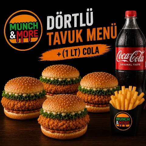 4 lü Tavuk Burger Menü