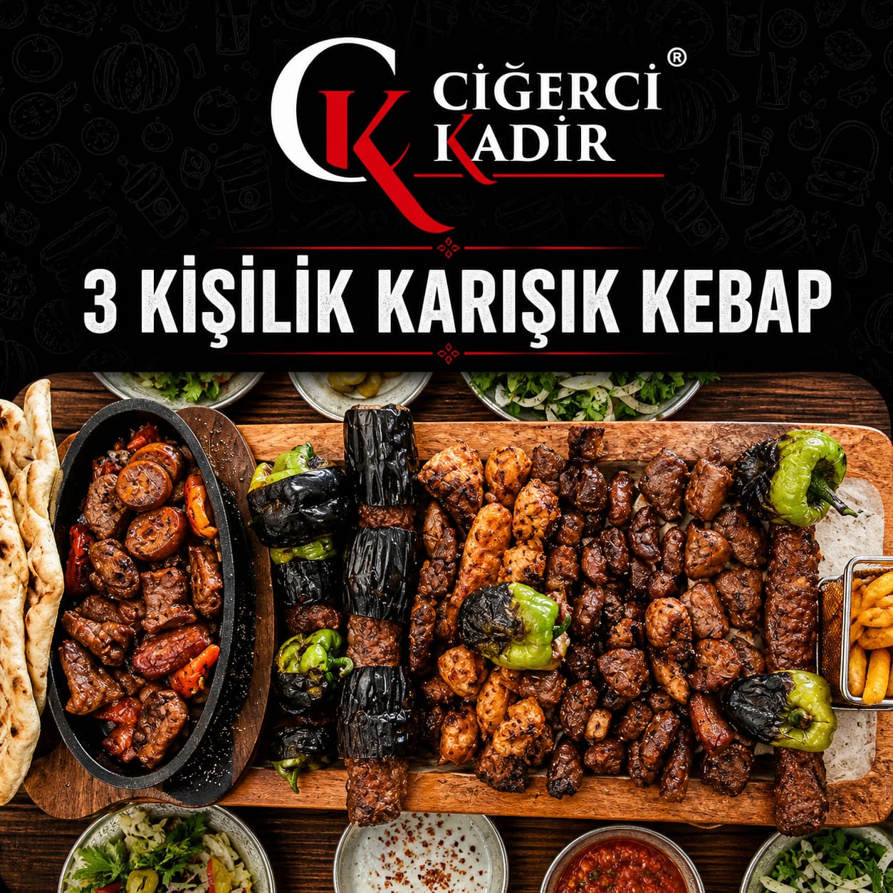 3 Kişilik Karışık Kebap