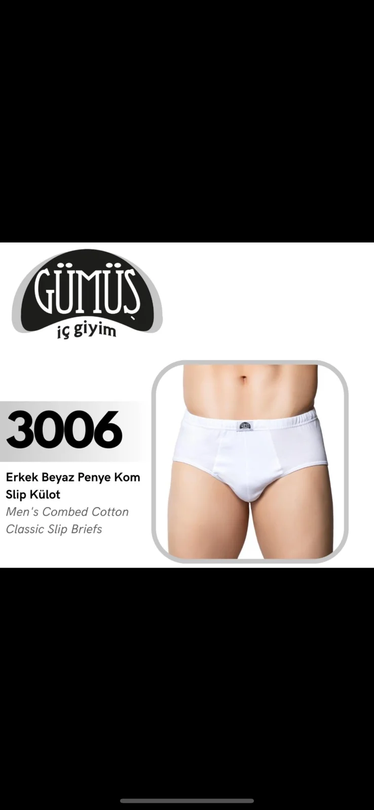 Erkek Beyaz Penye Kom Slip Külot