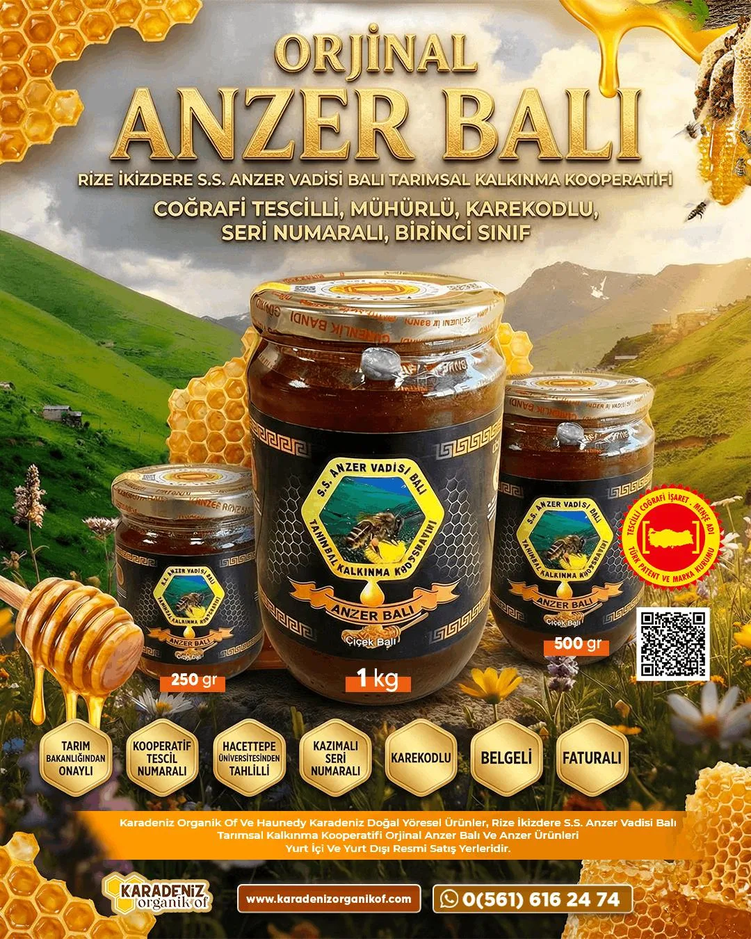 Tescilli Anzer Balı 1 Kg