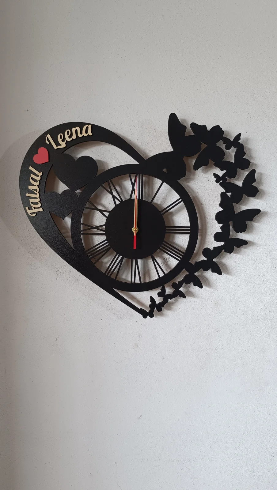 Kalp Tasarım Duvar Saati