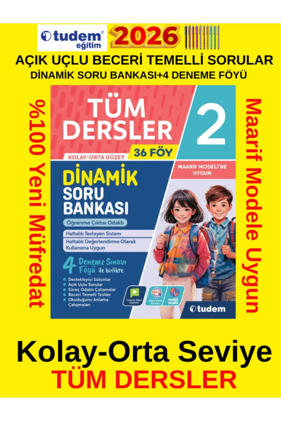2026 Tudem 2.Sınıf Dinamik %100 Maarif Tüm Dersler Beceri