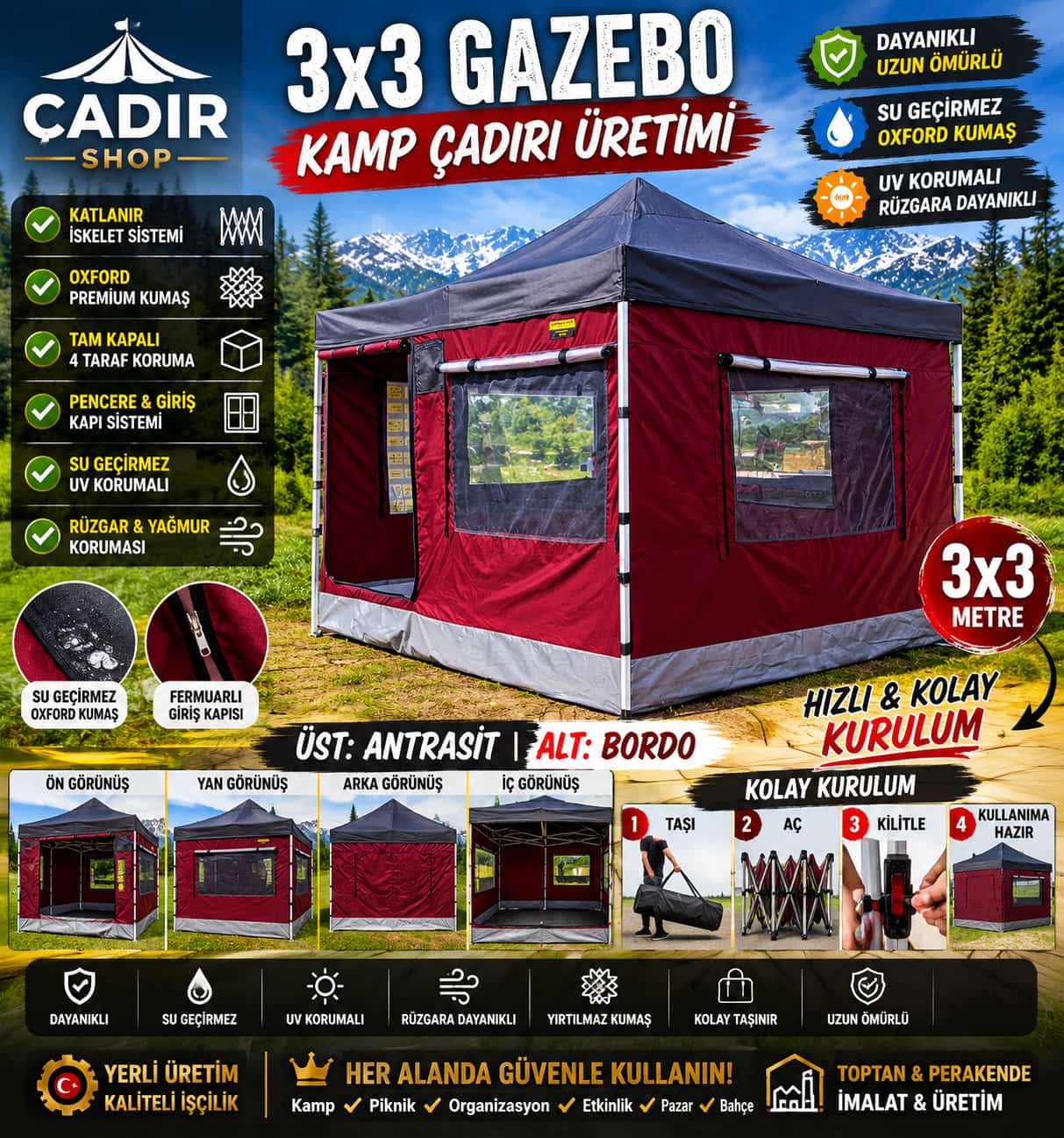 Gazebo Pro Kamp Çadırı