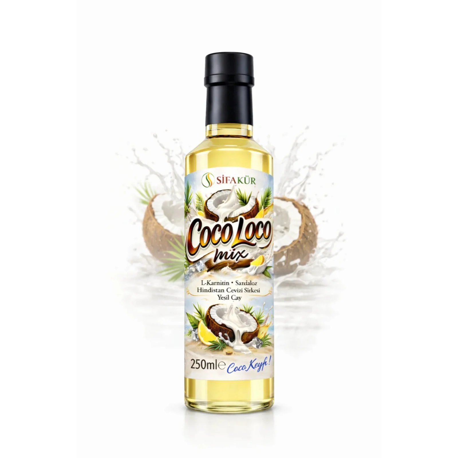 Şifakür Coco Loco Mix Doğal Hindistan Cevizi Sirkesi ve Şurubu İçecek Konsantresi 250 ml