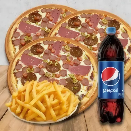 3'lü Karışık Pizza Menü (Orta)