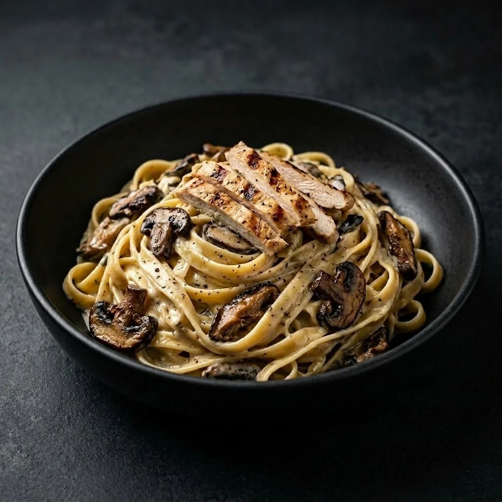 Kremalı Mantarlı Fettuccine (Tavuksuz)